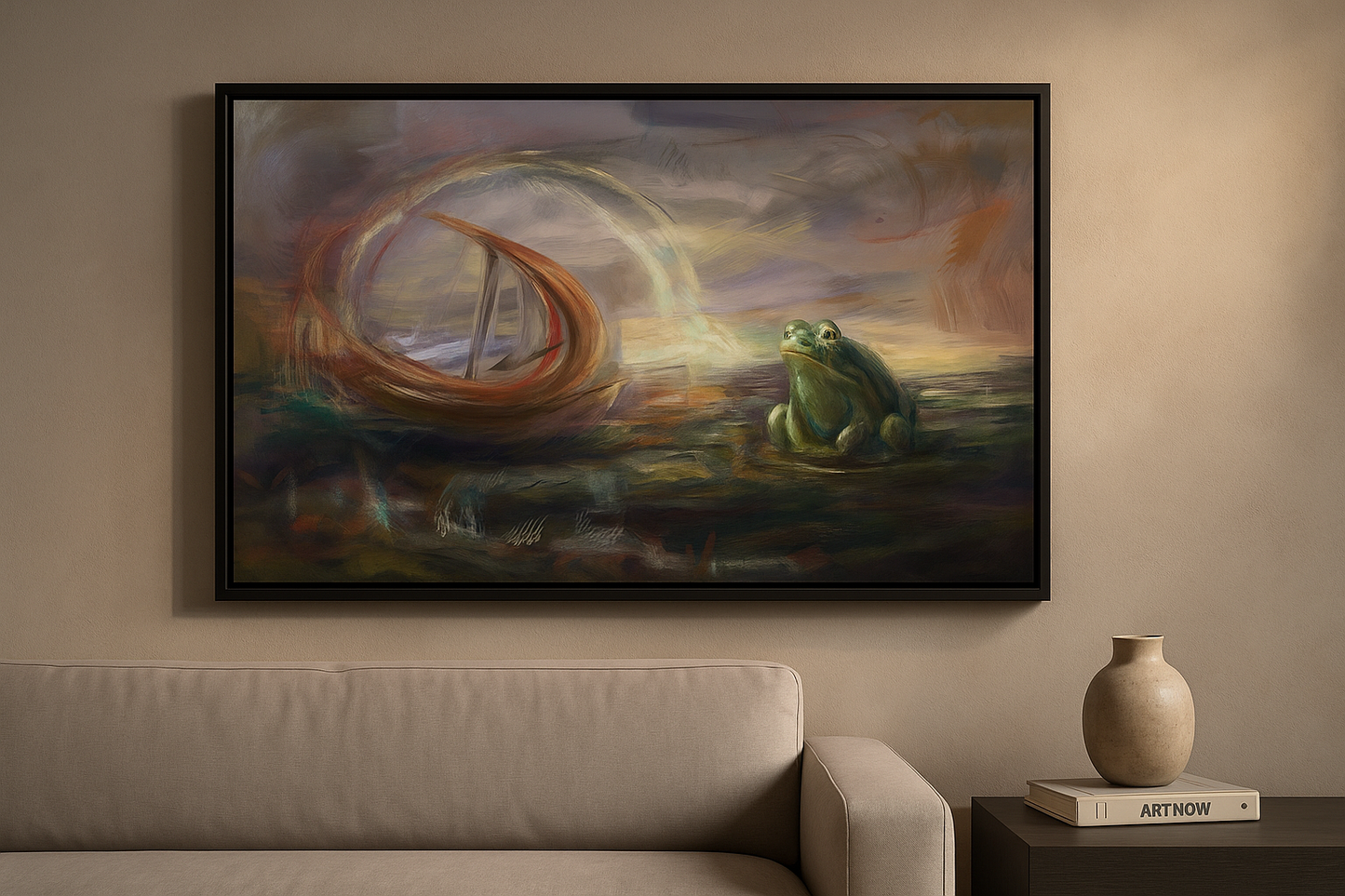 “Frog at the Edge of the Sun” — Surreal Fine-Art Digital Painting